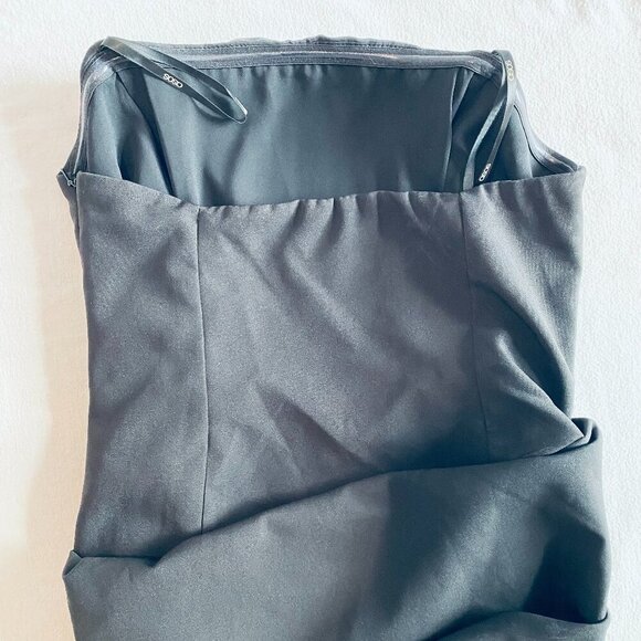 NWT ASOS black bandeau maxi dress Womens 10 ruched skirt side slit formal party - Picture 9 of 12